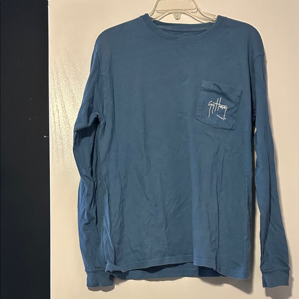 Guy Harvey by AFTCO Blue Long Sleeve Shirt with Pocket
